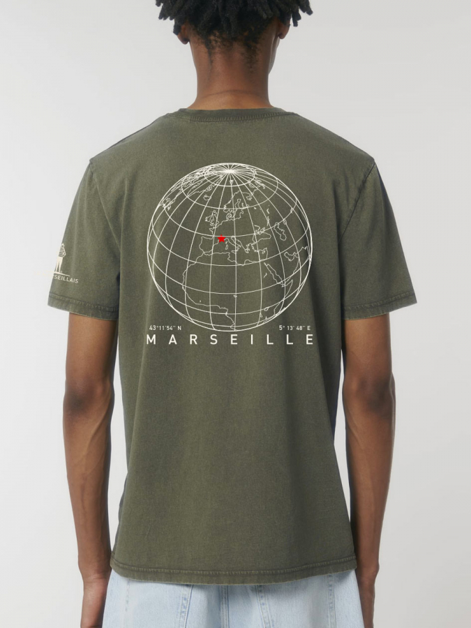 T-shirt "Globe" Kaki délavé
