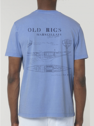 T-shirt "OLD RIGS" -  Bleu Vintage