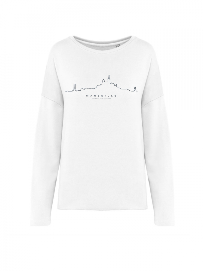 Sweatshirt col rond Loose femme ligne