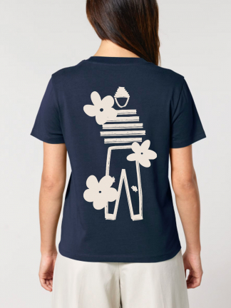 T-shirt femme Fleurs Navy