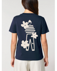 T-shirt femme Fleurs Navy