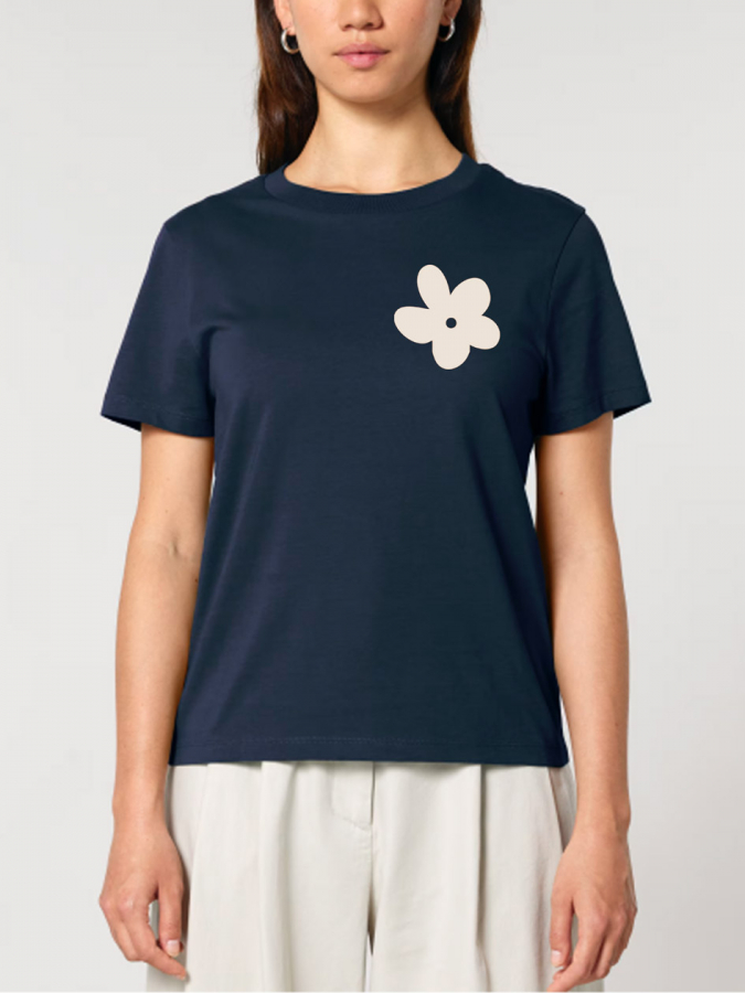 T-shirt femme Fleurs Navy