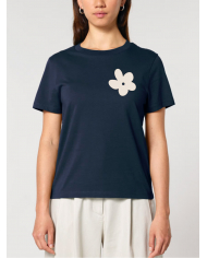 T-shirt femme Fleurs Navy