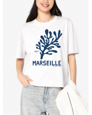 T-shirt Corail Blanc femme