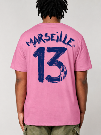 T-shirt "13 Pinceau" rose délavé