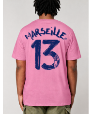 T-shirt "13 Pinceau" rose délavé